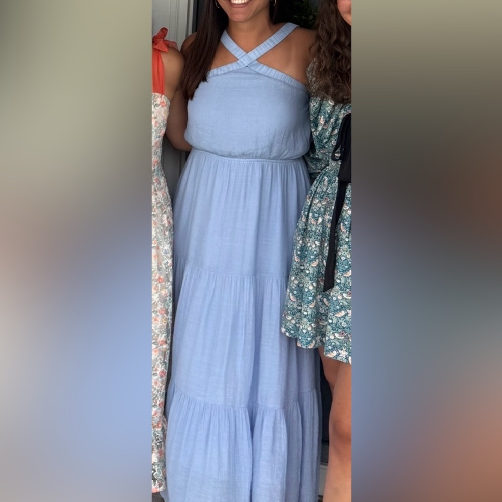 Chic Light Blue Maxi Dress